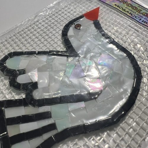 Mosaic White Dove Flying Bird Insert