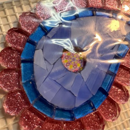 Mosaic Medium Pink and Blue Paisley