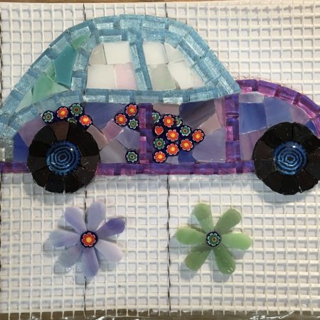Mosaic Volksie Beetle turquoise & purple