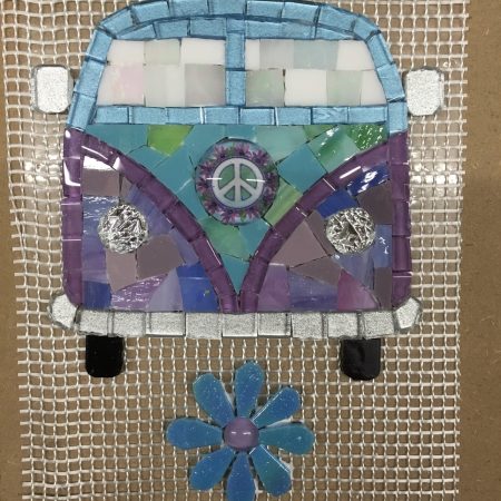 Mosaic Volksie Bus turquoise & purple